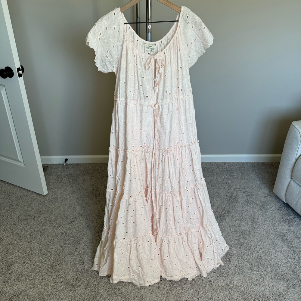 Innika Choo Alotta Gud Pink Eyelet Maxi Dress